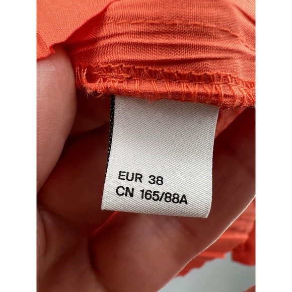 COS Women’s Pleated Long Sleeve Cape Style Open Sleeve Blouse Orange Size 38 (S) - Picture 11 of 14